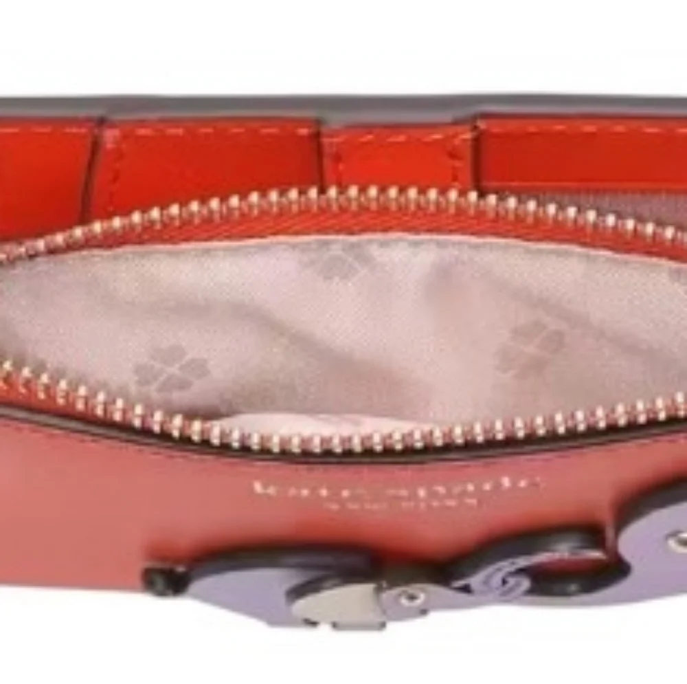 KATE SPADE ♠️ Purple elephant orange Appliqué Tiny Small Slim Bifold Wallet